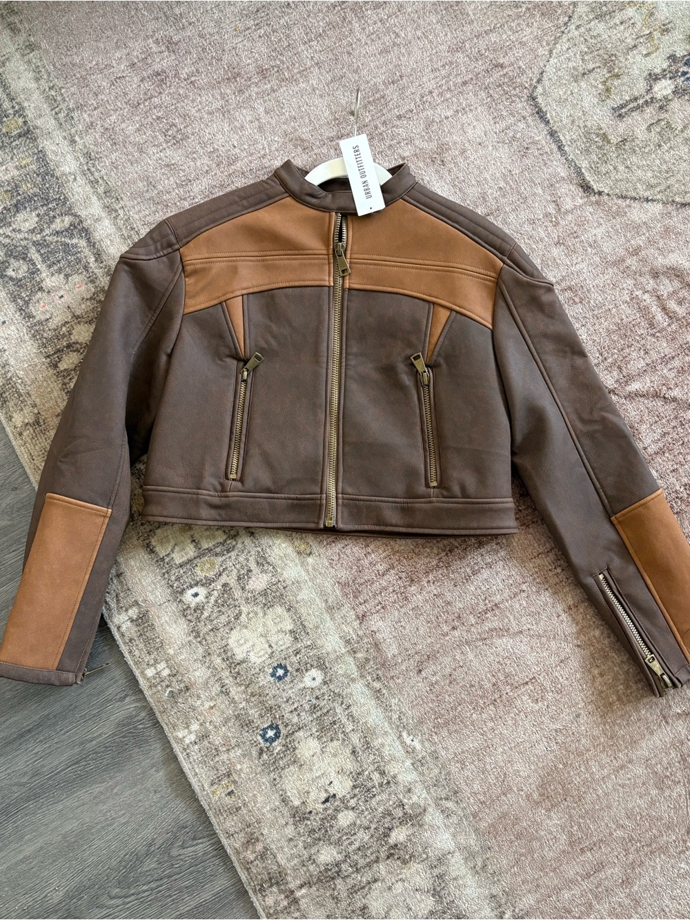 Lioness Brown Two-Tone Leather Jacket